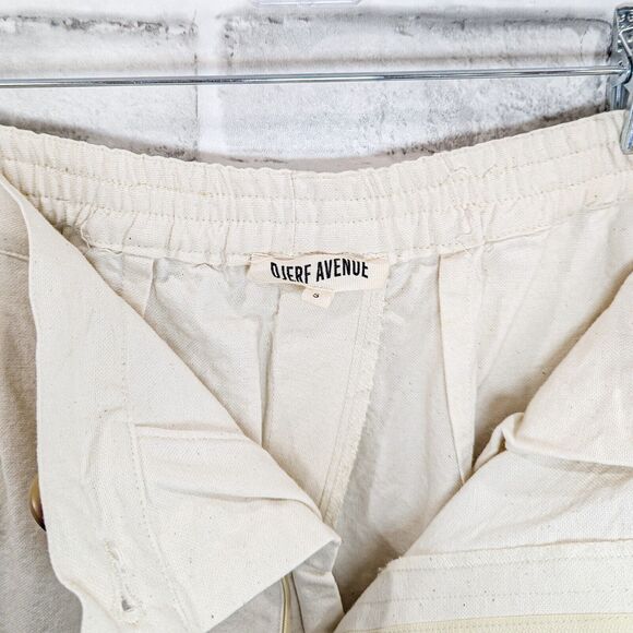 DJERF AVENUE Women's pleated wide leg High rise Pants in beige cotton size small - Picture 12 of 12